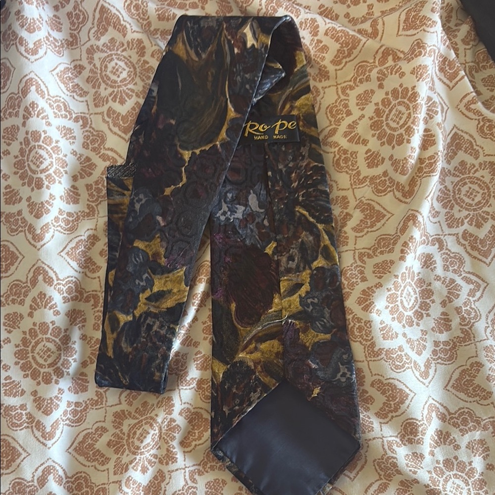 Vintage Men's Floral Rope Handmade Patterned Tie